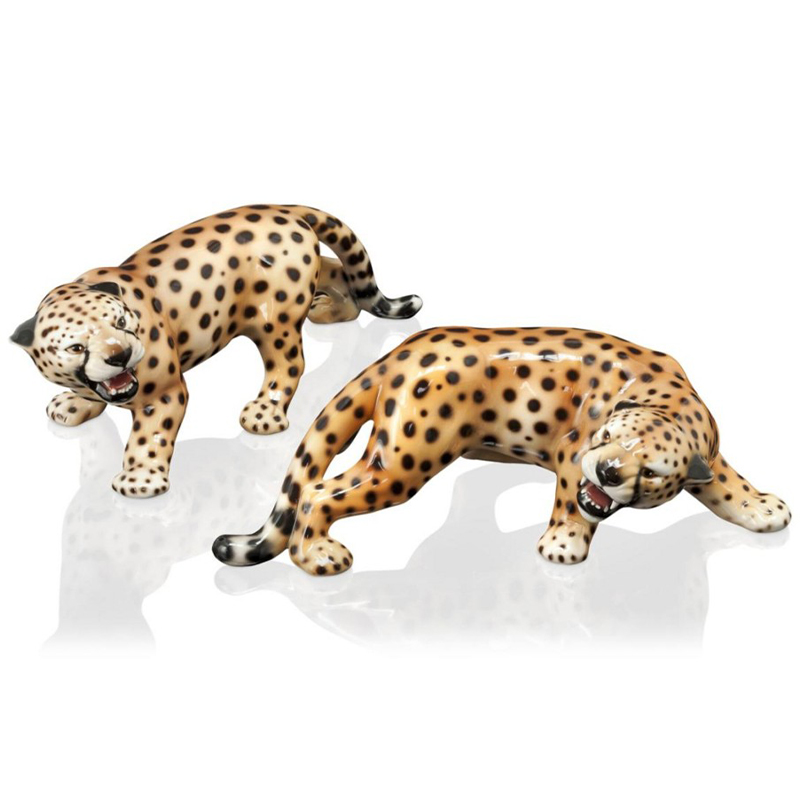 Статуэтки Abhika Cheetah Set 2 Pcs Коричневый Черный в Нижнем Новгороде | Loft Concept 