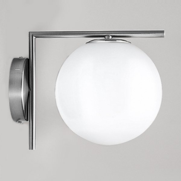 Бра IC Lighting Flos white ball IC C/W Chrome Белый Хром в Нижнем Новгороде | Loft Concept 