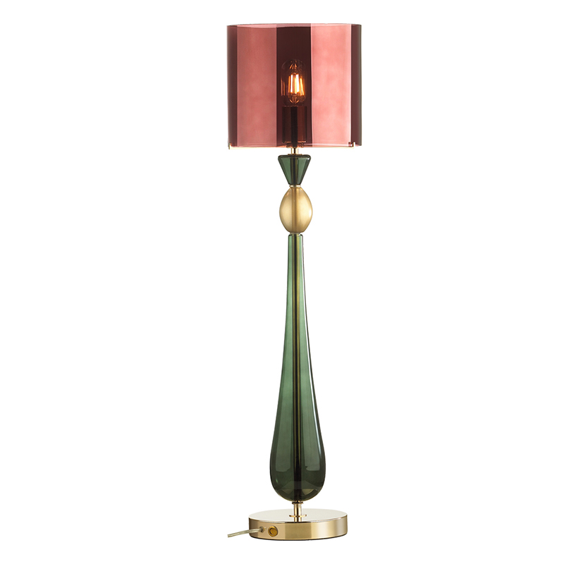 Настольная лампа Roser Burgundy Green Table Lamp Бургундский красный Золотой Зеленый в Нижнем Новгороде | Loft Concept 