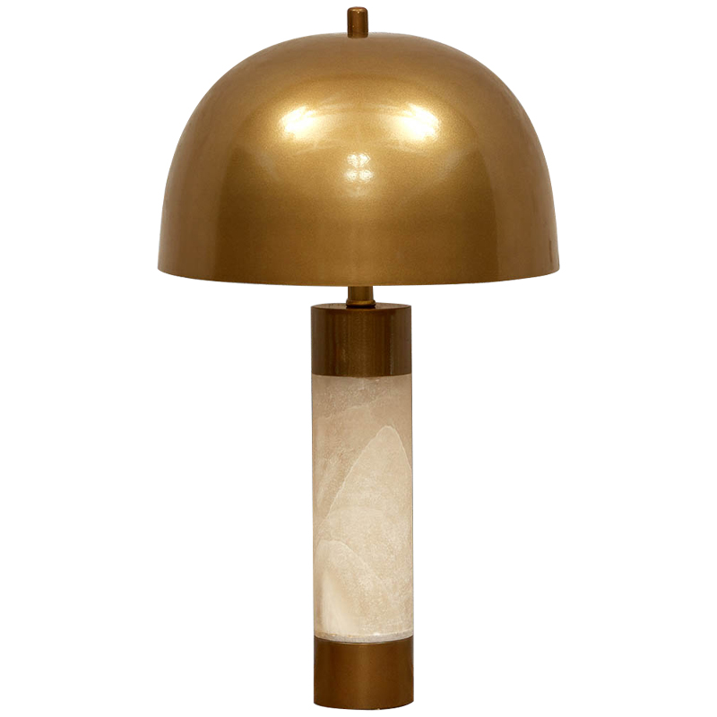 Настольная лампа с металлическим абажуром Gabriela Brass Table Lamp Латунь Бежевый в Нижнем Новгороде | Loft Concept 