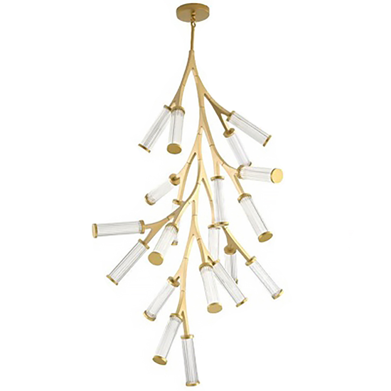 Люстра Cylinder Branches Chandelier Gold Vertical 20 Золотой Прозрачный в Нижнем Новгороде | Loft Concept 