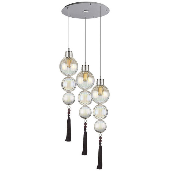 Люстра Heathfield Lighting - Medina Circle 3 Chandelier Хром Латунь Прозрачный Коричневый Голубой в Нижнем Новгороде | Loft Concept 