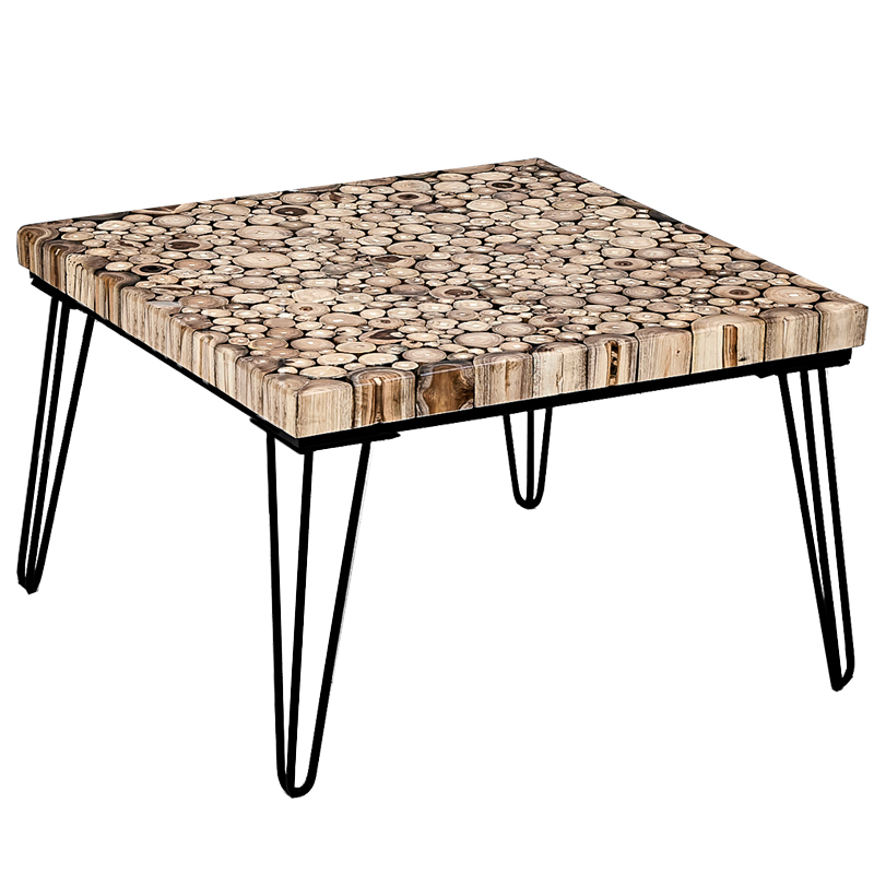 Кофейный стол Tree Cuts square coffee table Коричневый Черный в Нижнем Новгороде | Loft Concept 