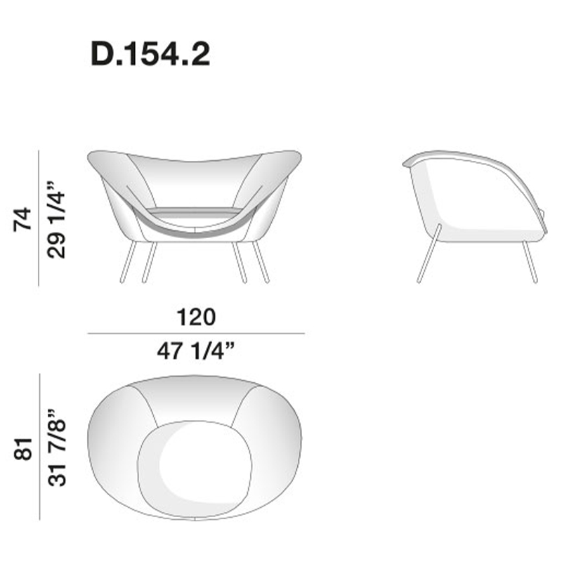 Дизайнерское кресло Gio Ponti D.154.2 Armchair в Нижнем Новгороде