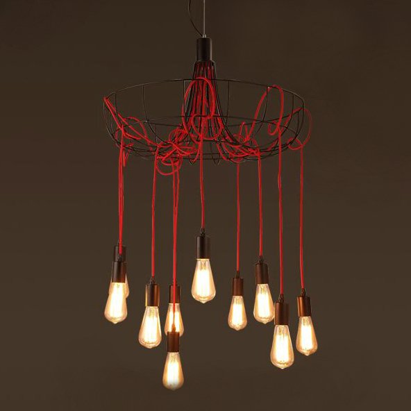 Люстра Blood Wire Chandelier Red 10 Красный Черный в Нижнем Новгороде | Loft Concept 