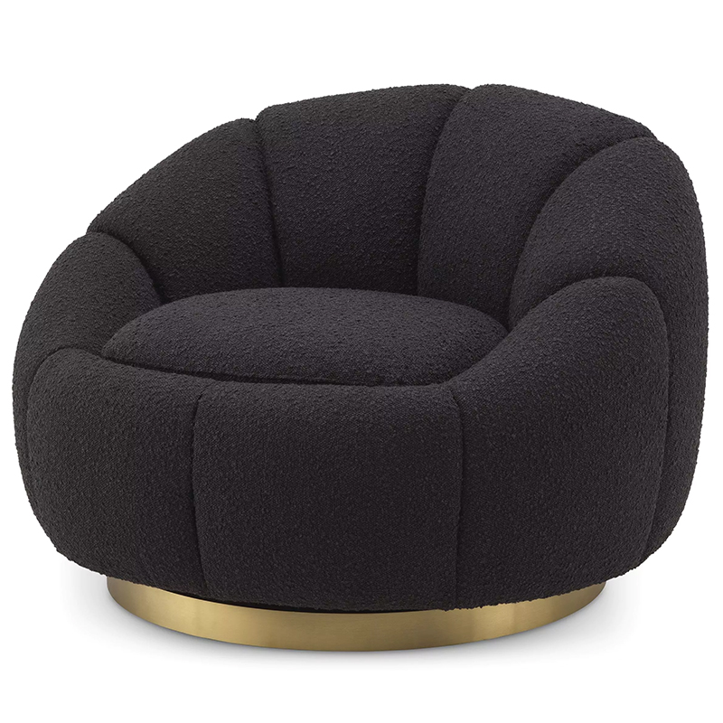 Кресло Eichholtz Swivel Chair Inger Black Черный Латунь в Нижнем Новгороде | Loft Concept 