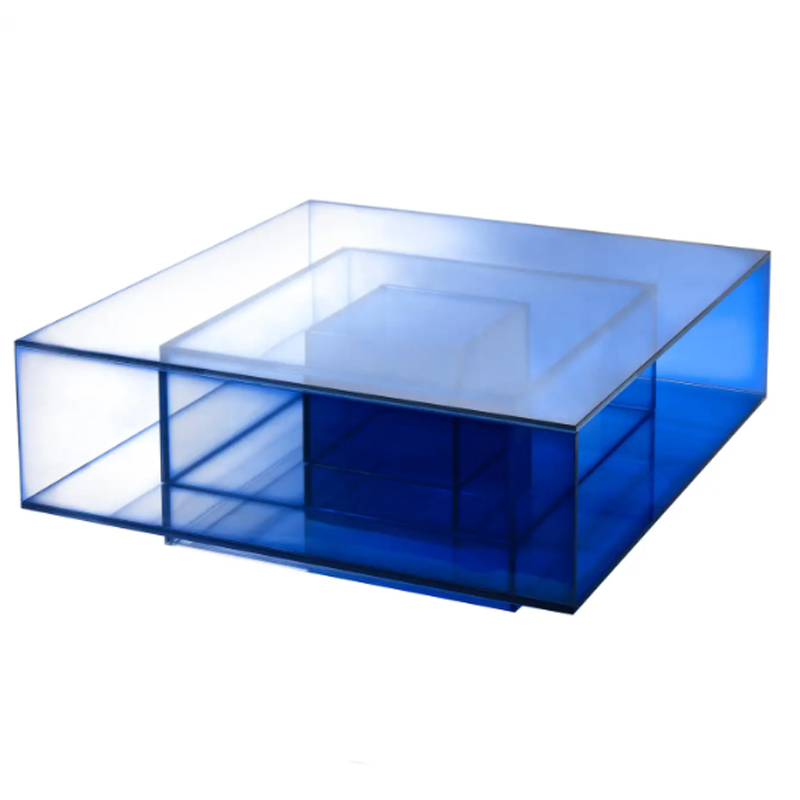 Кофейный Стол Null Blue Glass Clear Transition Color Coffee Table by Studio Buzao Customizable Синий в Нижнем Новгороде | Loft Concept 