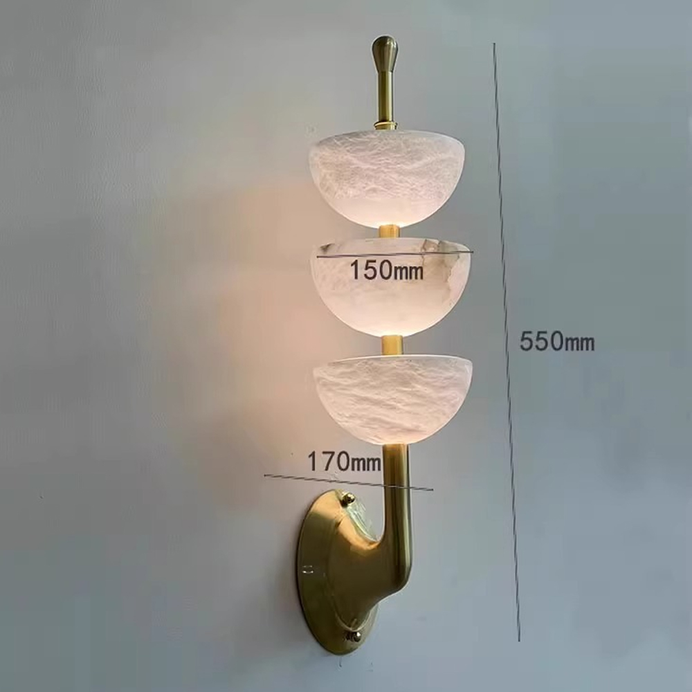 Бра с 3-мя мраморными плафонами в форме чаши Warm Marble Light Бра с 3-мя мраморными плафонами в форме чаши Warm Marble Light в Нижнем Новгороде