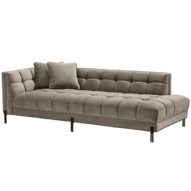 Кушетка Eichholtz Lounge Sofa Sienna Left greige Бежево-серый Темная бронза в Нижнем Новгороде | Loft Concept 