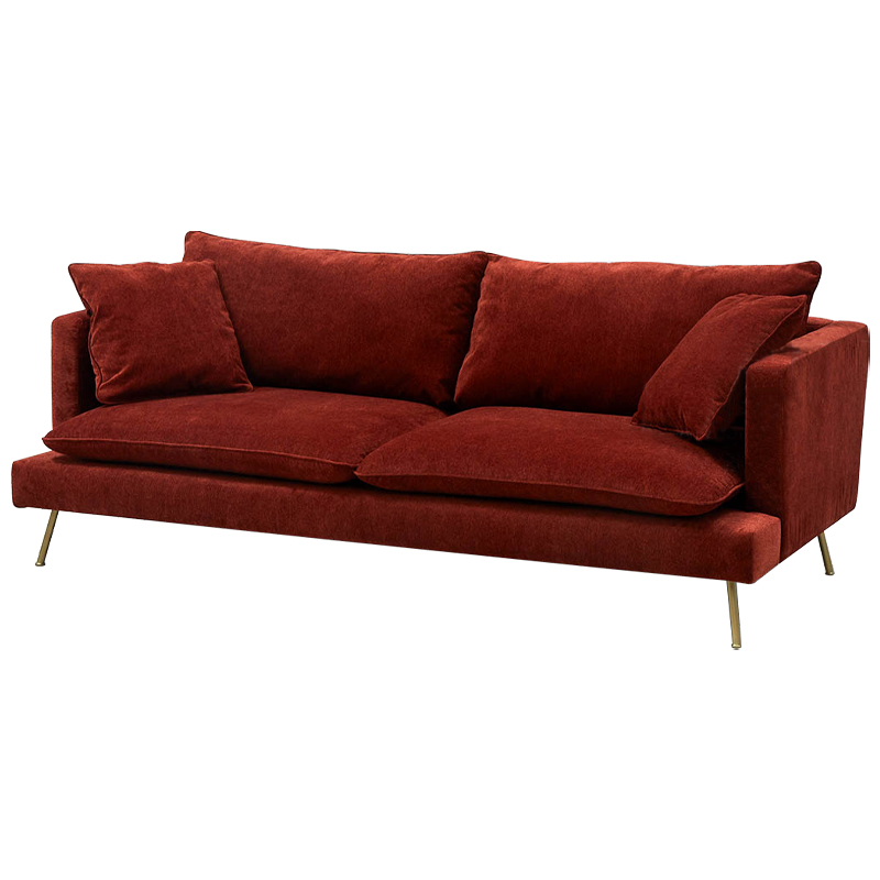 Диван Lambert Sofa Red Красный Красный Золотой в Нижнем Новгороде | Loft Concept 