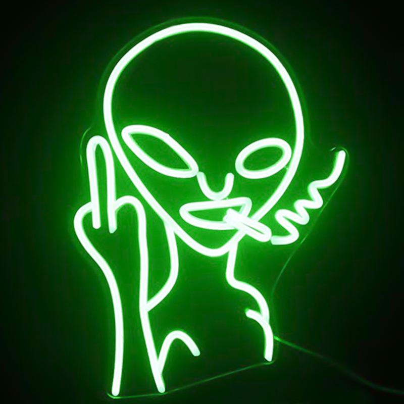 Неоновая настенная лампа Alien Neon Wall Lamp Зеленый Белый в Нижнем Новгороде | Loft Concept 