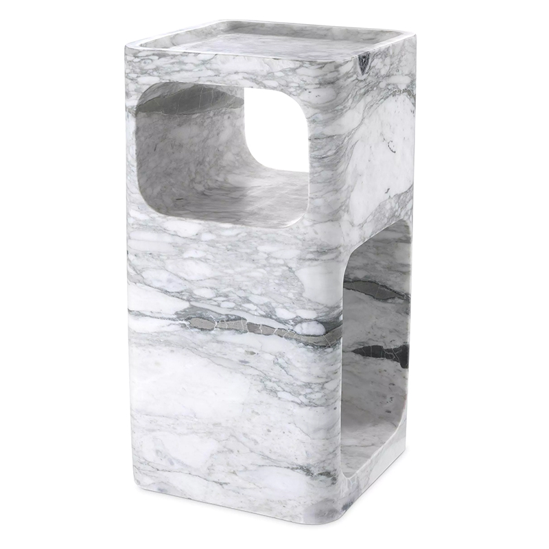 Приставной стол Eichholtz Side Table Adler Marble Белый Мрамор Bianco в Нижнем Новгороде | Loft Concept 