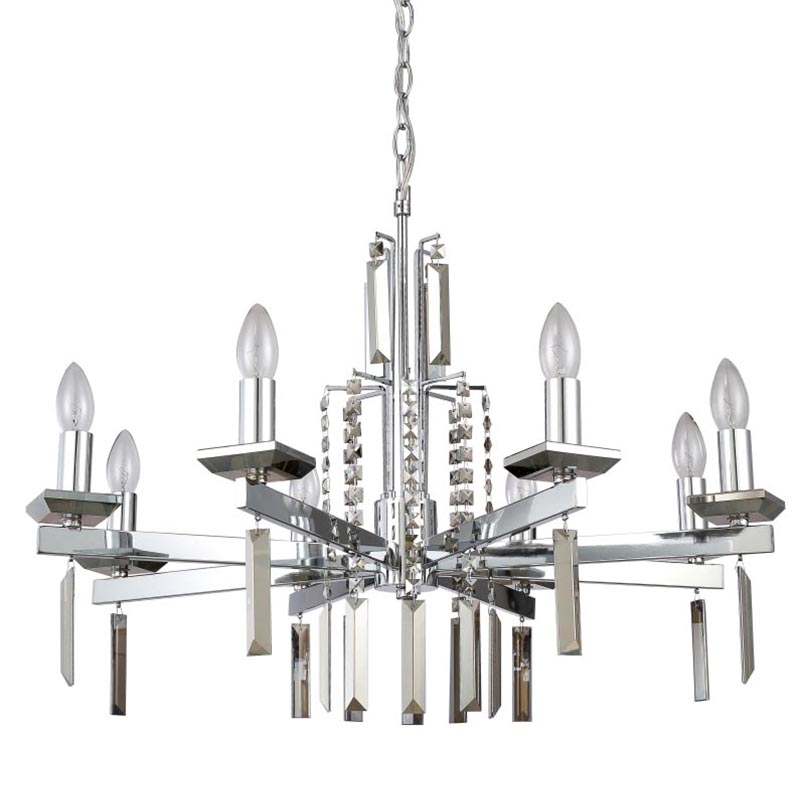 Люстра Vivien Crystal Chrome Chandelier 8 Хром Серый в Нижнем Новгороде | Loft Concept 