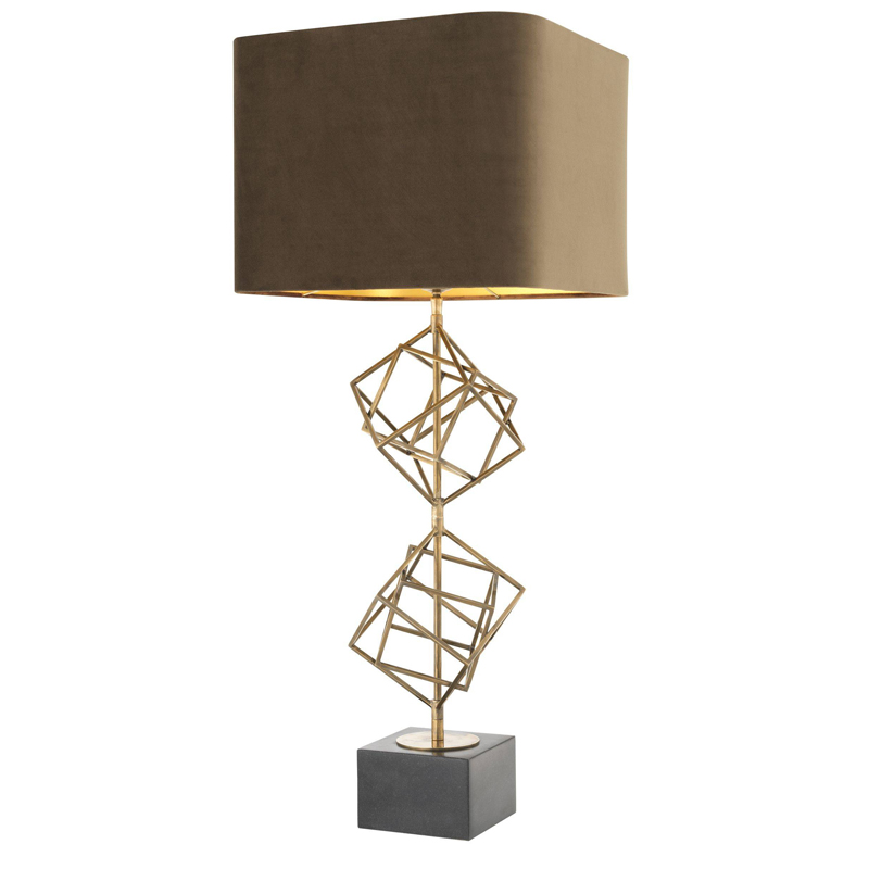 Настольная лампа Eichholtz Table Lamp Matrix brass Мокко Винтажная латунь Серый в Нижнем Новгороде | Loft Concept 