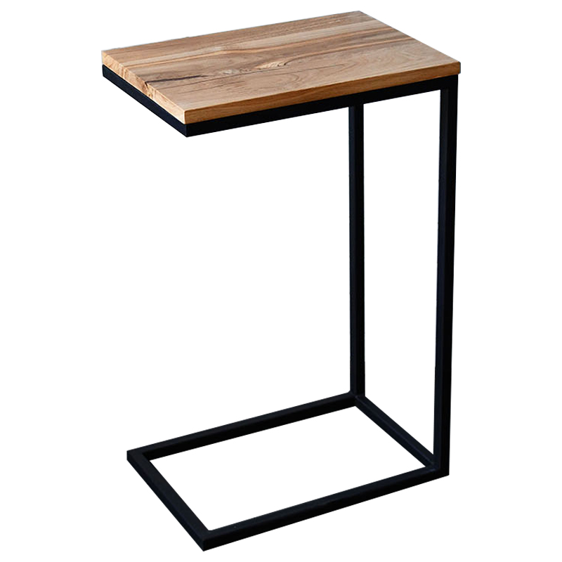 Приставной стол Hanson Industrial Metal Rust Side Table Светлый дуб Черный в Нижнем Новгороде | Loft Concept 