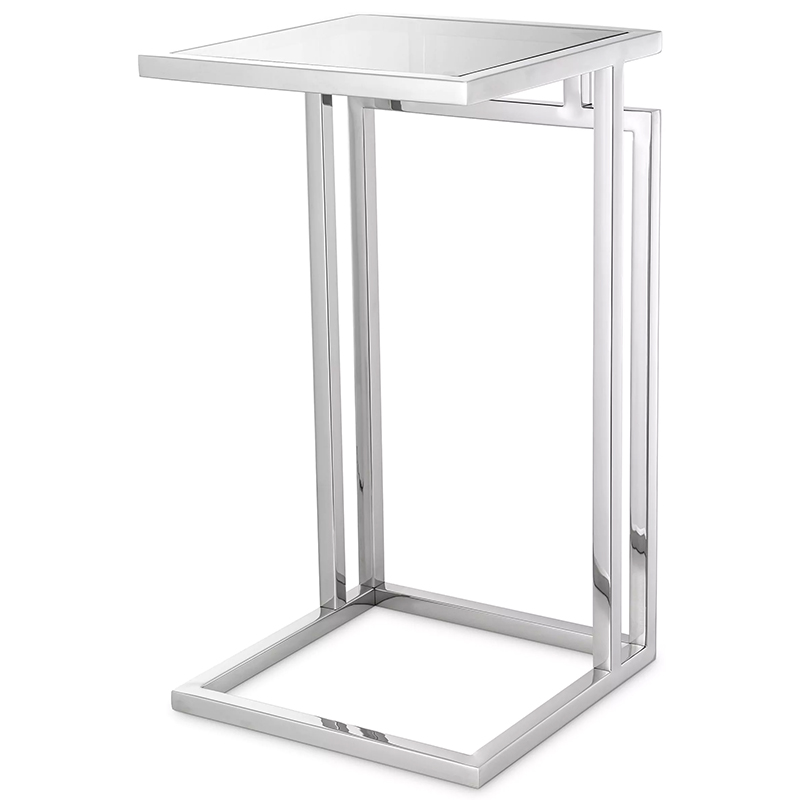 Приставной стол Eichholtz Side Table Marcus Chrome Стекло Смок Хром в Нижнем Новгороде | Loft Concept 