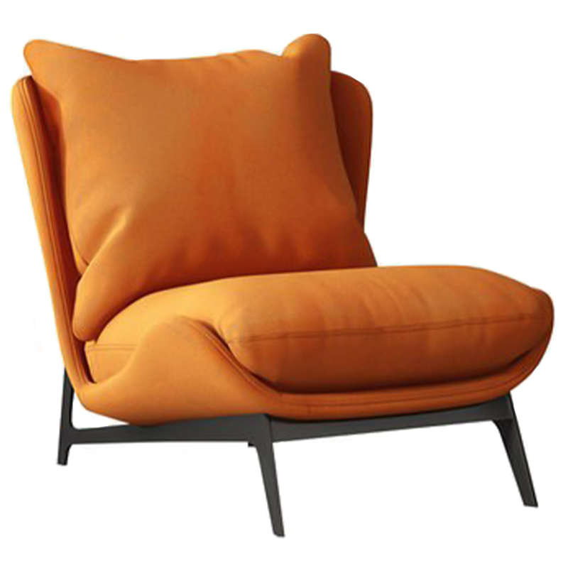 Кресло Maxwell Orange Textile Leather Armchair Оранжевый Черный в Нижнем Новгороде | Loft Concept 