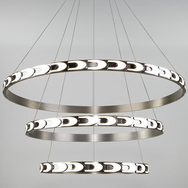 Люстра Maoris 3 Ring Horizontal Chandelier Никель Сатин в Нижнем Новгороде | Loft Concept 