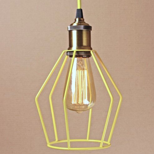 Подвесной светильник Wire Cage Pendant Trew Yellow Желтый в Нижнем Новгороде | Loft Concept 