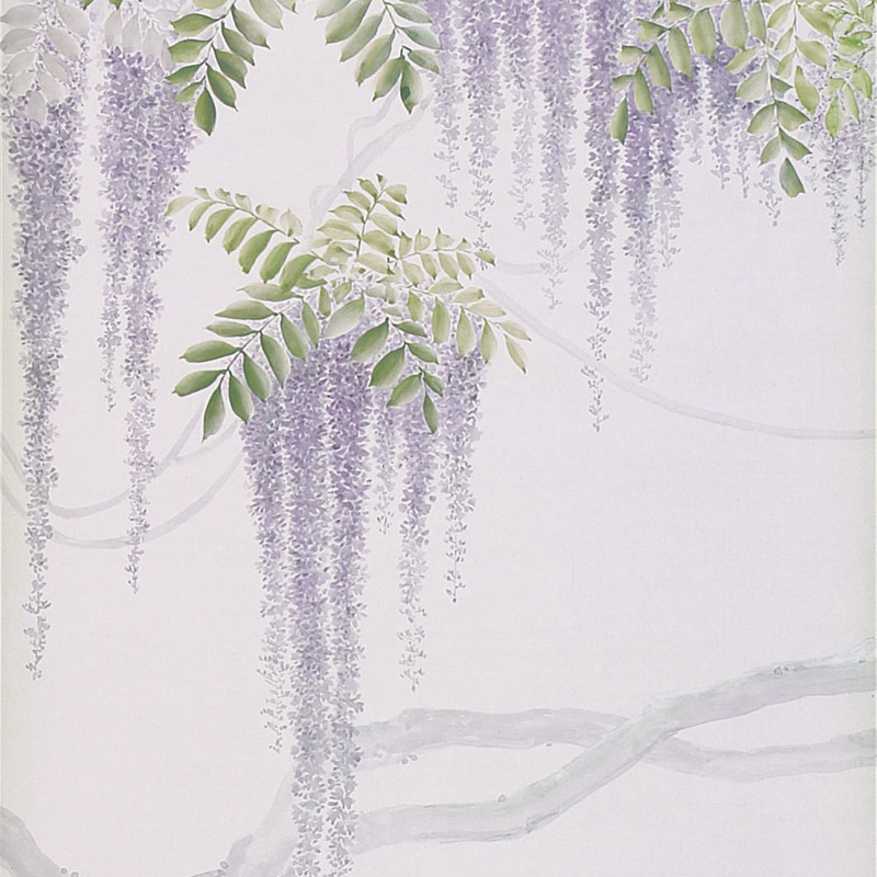 Обои в японском стиле Wisteria Lavender on Lilac Mica metallic Xuan paper  в Нижнем Новгороде | Loft Concept 