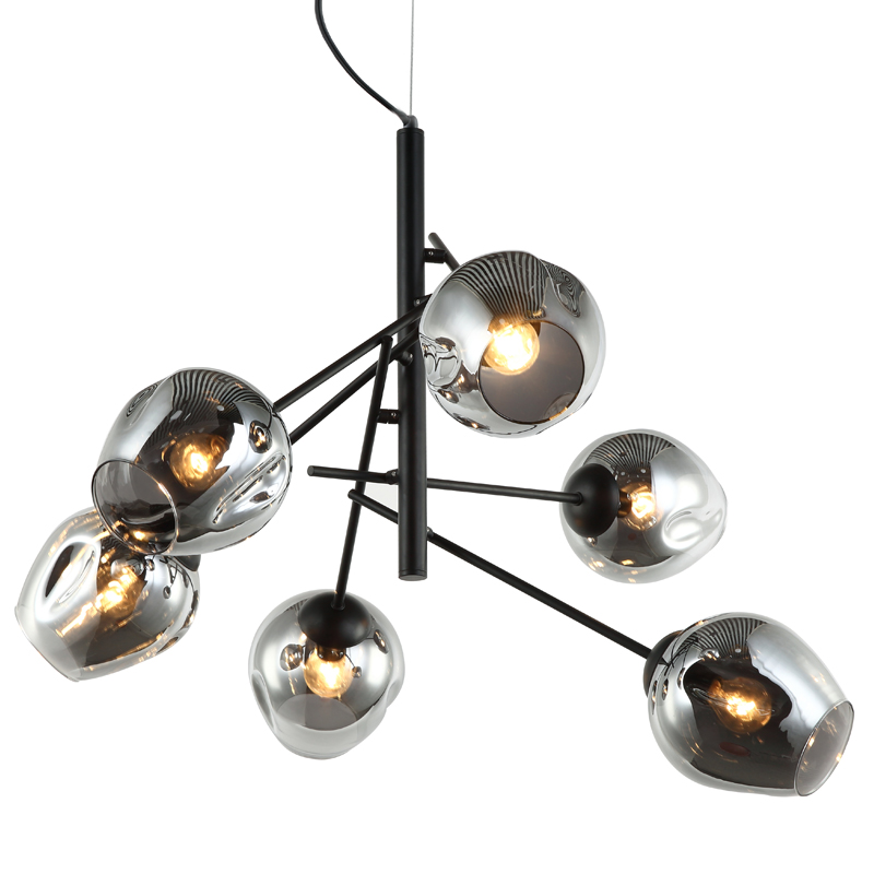 Люстра Branching Bubble Chandelier Vertical Gray Черный Серый (Gray) в Нижнем Новгороде | Loft Concept 