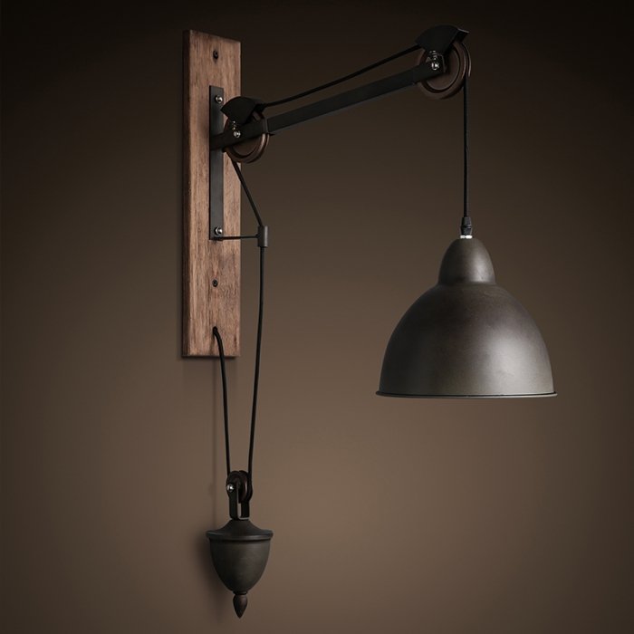 Настенный светильник Steampank Rust Iron Wall Lamp Черный в Нижнем Новгороде | Loft Concept 