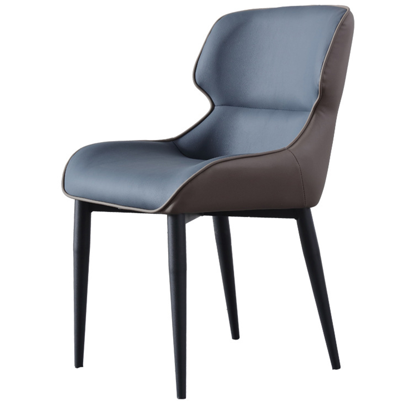 Стул с кожаной двухцветной обивкой Obrien Chair Blue and Grey Синий Серый Черный в Нижнем Новгороде | Loft Concept 