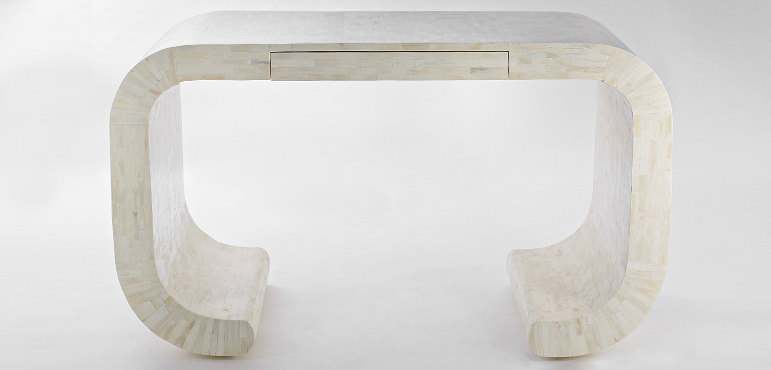 Стол рабочий Bone Inlay Table white - фото №1