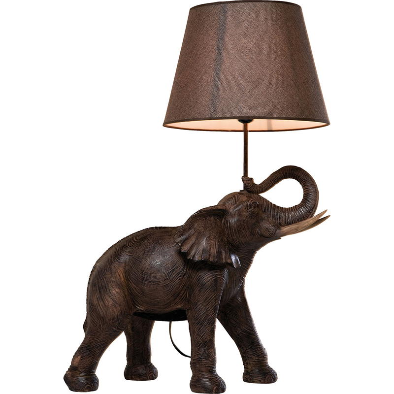 Настольная лампа Elephant Holding Lampshade Коричневый в Нижнем Новгороде | Loft Concept 