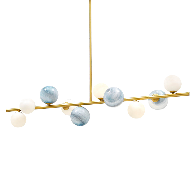 Люстра Bubble Blue White Gold Chandelier Золотой Белый Голубой в Нижнем Новгороде | Loft Concept 