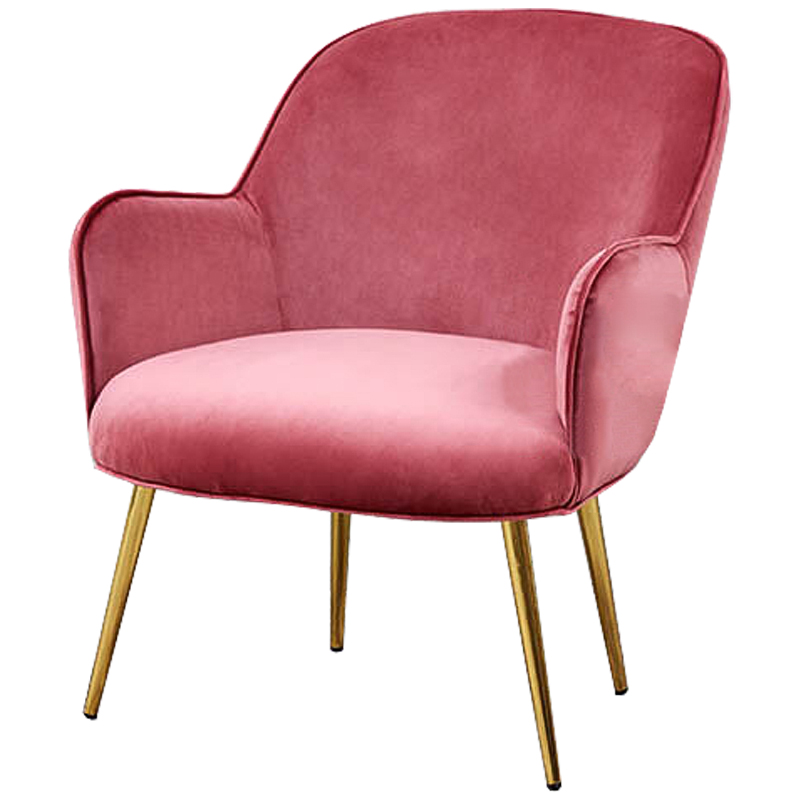 Кресло Waldeck Chair Pink Розовый (Rose) Глянцевое золото в Нижнем Новгороде | Loft Concept 