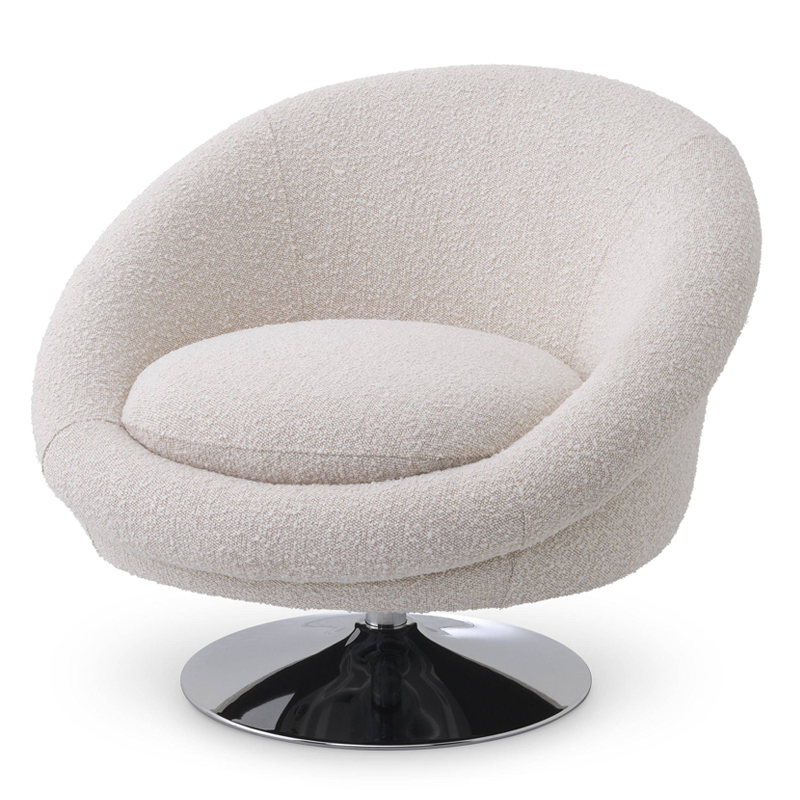 Кресло Eichholtz Swivel Chair Nemo cream Кремовый Никель в Нижнем Новгороде | Loft Concept 