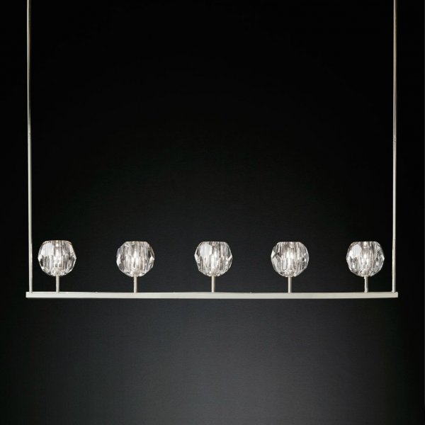 Люстра RH Boule De Cristal Linear Chandelier 5 Прозрачный в Нижнем Новгороде | Loft Concept 