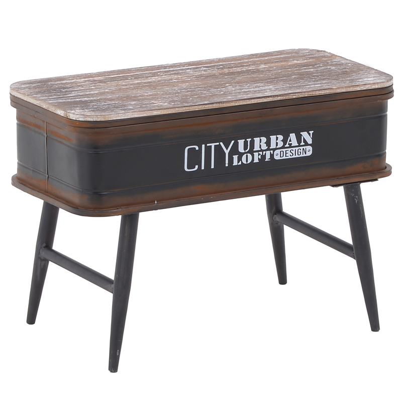 Приставной стол City Urban Loft Design Table black Коричневый винтаж Винтажный черный в Нижнем Новгороде | Loft Concept 