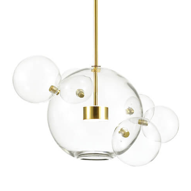 Подвесной светильник Transparent Bubble Pendant Gold 5 Глянцевое золото Прозрачный в Нижнем Новгороде | Loft Concept 