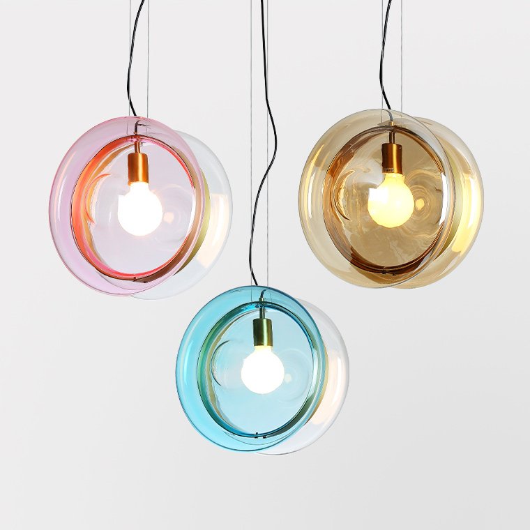 Подвесной светильник PENDANT LIGHT Bomma ORBITAL Прозрачный (Transparent) Янтарь (Amber) Розовый (Rose) Бирюзовый Синий в Нижнем Новгороде | Loft Concept 