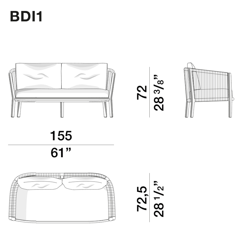 Дизайнерский уличный диван из массива дерева BOBOLI Sofa в Нижнем Новгороде