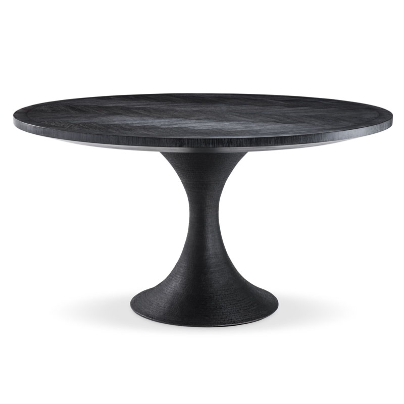 Обеденный стол Eichholtz DINING TABLE MELCHIOR ROUND black Черный в Нижнем Новгороде | Loft Concept 