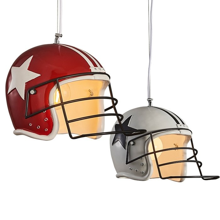 Подвесной светильник Sport Helmet Pendant Белый Красный в Нижнем Новгороде | Loft Concept 