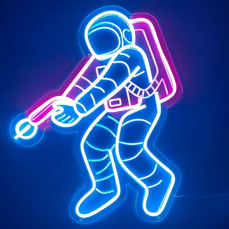 Неоновая настенная лампа Astronaut Neon Wall Lamp Синий Лиловый в Нижнем Новгороде | Loft Concept 