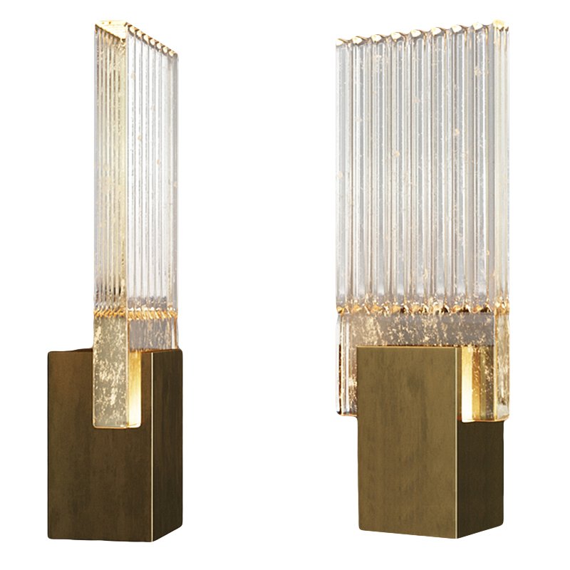 Бра PLEATED GLASS SCONCE Прозрачный (Transparent) Латунь в Нижнем Новгороде | Loft Concept 