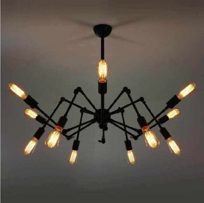 Люстра Loft Industrial Sputnik Chandelier Spider Черный в Нижнем Новгороде | Loft Concept 