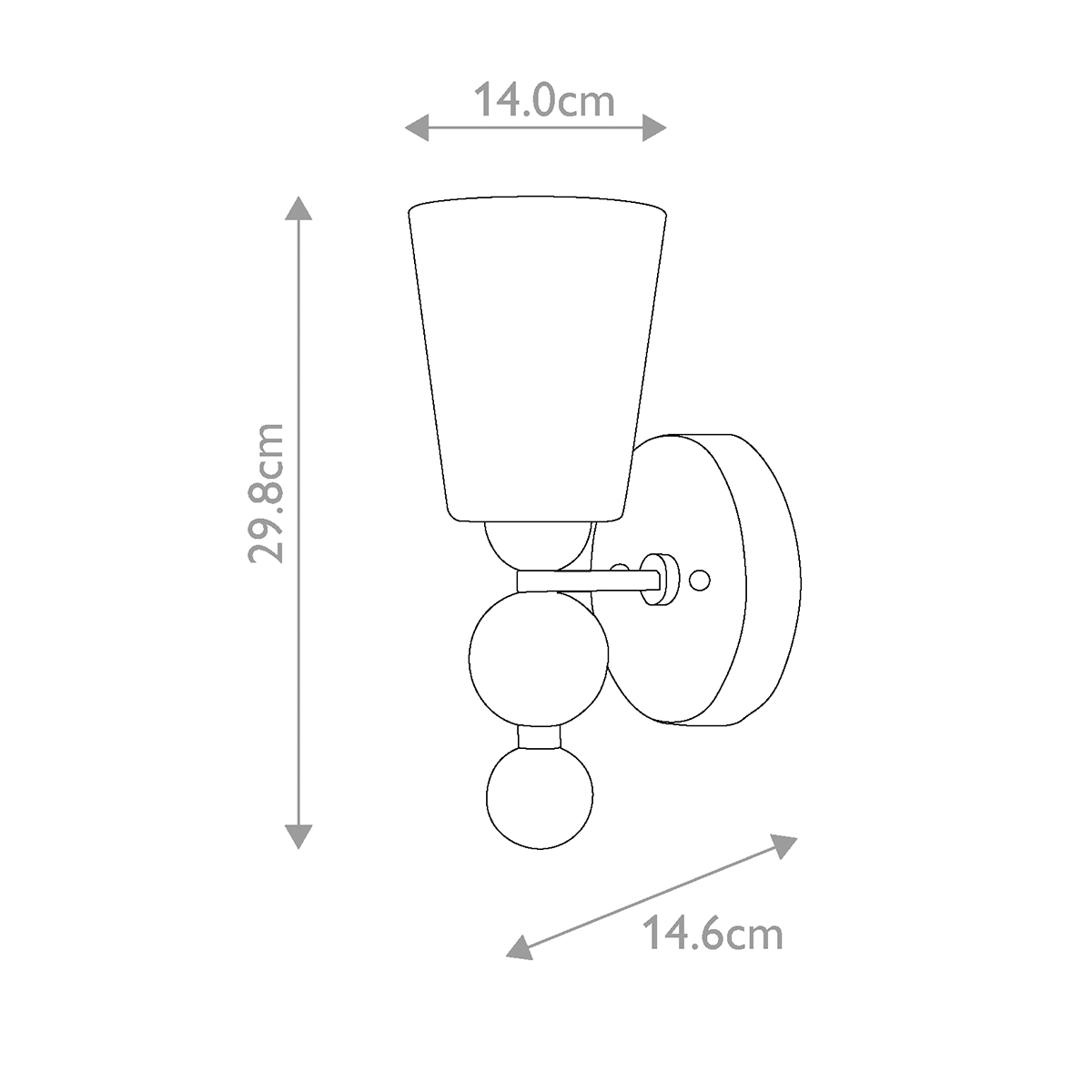 Бра с белым матовым стеклянным плафоном и тремя декоративными шарами Hinkley в Нижнем Новгороде