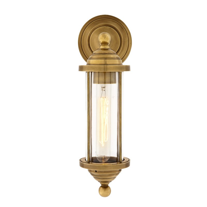 Бра Eichholtz Wall Lamp Clayton Brass Латунь Прозрачное Стекло в Нижнем Новгороде | Loft Concept 