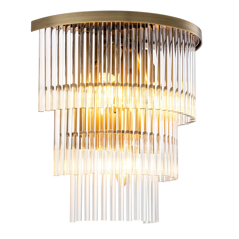 Бра Eichholtz Wall Lamp East Brass Прозрачное Стекло Латунь в Нижнем Новгороде | Loft Concept 