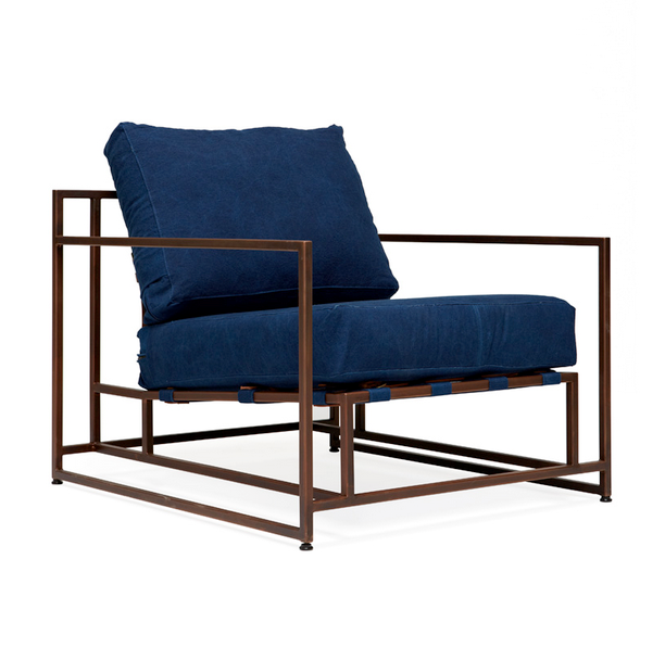 Кресло Kenn X Miller armchair Indigo and copper denim Индиго в Нижнем Новгороде | Loft Concept 