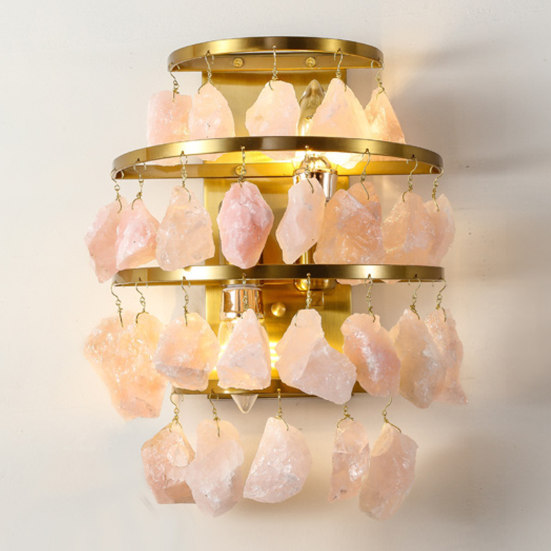 Hardis Pink stone Wall Lamp Латунь Дымчатая Роза в Нижнем Новгороде | Loft Concept 