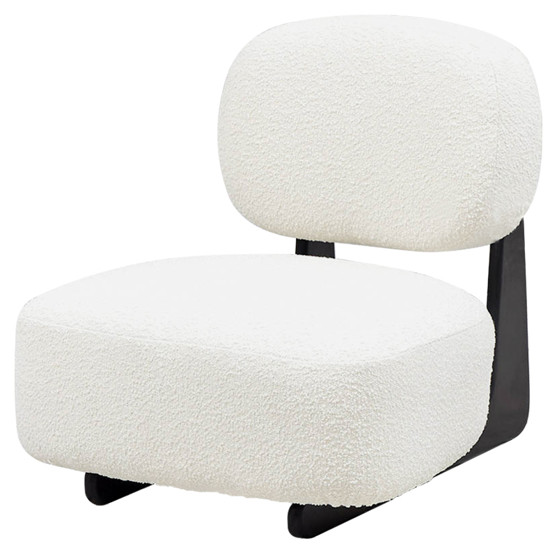 Кресло Millie White Boucle Armchair Белый Черный в Нижнем Новгороде | Loft Concept 