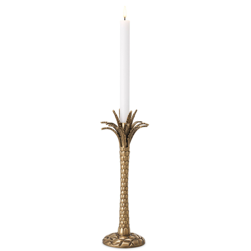 Подсвечник Eichholtz Candle Holder Palm Desert Винтажная латунь в Нижнем Новгороде | Loft Concept 