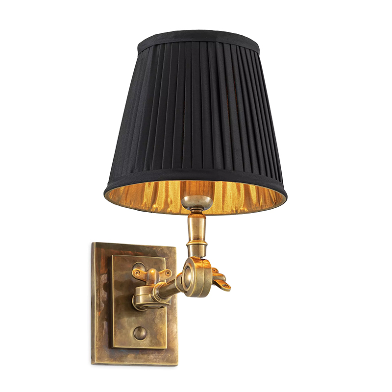 Бра Eichholtz Wall Lamp Wentworth Brass Черный Винтажная латунь в Нижнем Новгороде | Loft Concept 